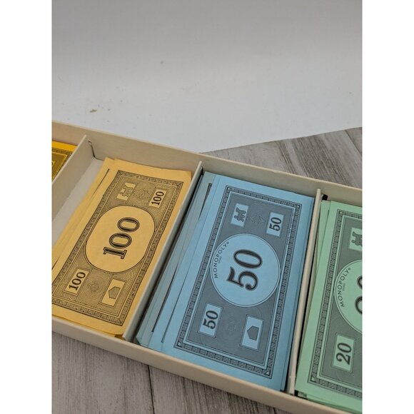 Vintage 1961 Monopoly Replacement Money Currency With Money Bank - Picture 4 of 12